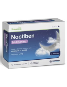 BENSANIA NOCTIBEN MELATONINA 30 COMPRIMIDOS MASTICABLES SABOR FRUTOS DEL BOSQUE