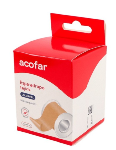 ESPARADRAPO ACOFAR TEJIDO 1 UNIDAD 5 m x 5 cm COLOR PIEL