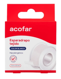ESPARADRAPO ACOFAR   TEJIDO BLANCO 5 X 2.5 CM