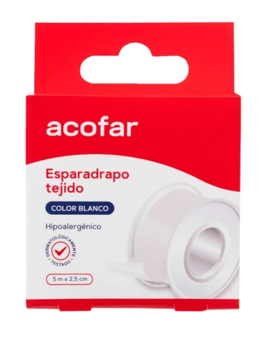 ESPARADRAPO ACOFAR   TEJIDO BLANCO 5 X 2.5 CM