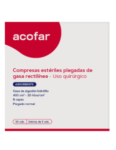 GASA ESTERIL ALGODON HIDROFILO COMPRESAS  ACOFARMA 50U (S