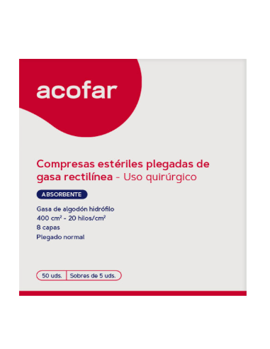 GASA ESTERIL ALGODON HIDROFILO COMPRESAS  ACOFARMA 50U (S