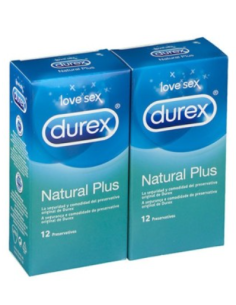DUREX NATURAL PLUS PRESERVATIVOS 12 PRESERVATIVOS 2 CAJAS