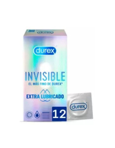 DUREX INVISIBLE EXTRA LUBRICADO 12 U