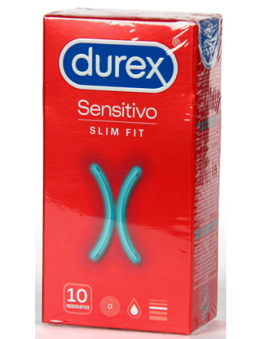 DUREX SENSITIVO SLIM FIT PRESERVATIVOS 10 U
