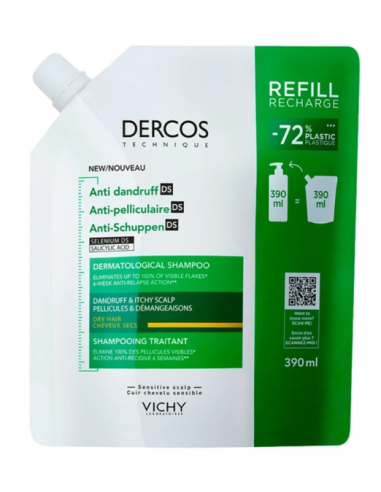 DERCOS CHAMPU ANTICASPA 2 EN 1  1 ENVASE 390 ML