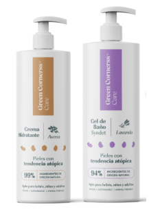 PACK RETRACTILADO, CREMA HIDRATANTE 280ML + GEL DE BAÑO 400ML GREEN CORNERS
