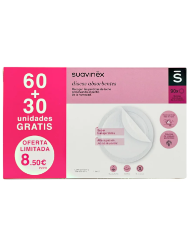 DISCOS ABSORBENTES 60 + 30 SUAVINEX