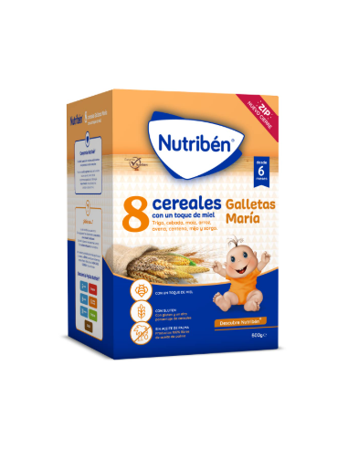 NUTRIBEN PAPILLA 8 CEREALES GALLETAS MARIA  600 G