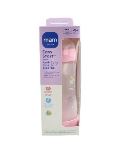 BIBERON ANTICOLICO MAM ANTICOLIC EASY START 320 ML ROSA