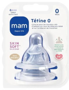 TETINA SILICONA MAM-0 FLUJO EXTRALENTO 0 M