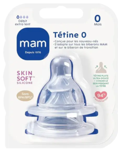 TETINA SILICONA MAM-0 FLUJO EXTRALENTO 0 M