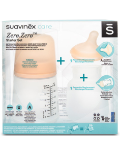 BIBERON ANTICOLICO T SILICONA SUAVINEX ZERO ZERO 1 ENVASE 180 ML SET INICIACION